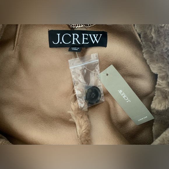 J. Crew Soft Brown Faux Fur Coat NWT - L - Picture 3 of 11